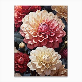 Dahlias Canvas Print