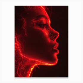 Glowing Enigma: Darkly Romantic 3D Portrait: Portrait Of A Woman 2 Canvas Print