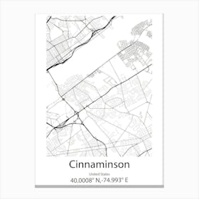 Cinnaminson,United States Minimalist Map Canvas Print