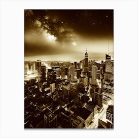 Cityscape At Night 18 Canvas Print