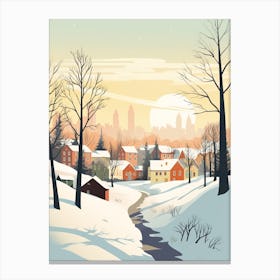 Vintage Winter Travel Illustration St Louis Missouri 1 Canvas Print