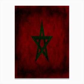 Morocco Flag Texture Canvas Print