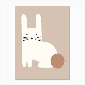 Scandi Rabbit Neutral Canvas Print