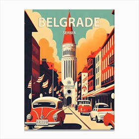 Belgrade Serbia Retro 1 Canvas Print