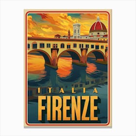 Firenze, Italia Vintage Poster Canvas Print