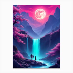 Neon Fantasy Landscape Poster Canvas Wall Room Decor Canvas Print