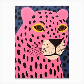 Pink Polka Dot Jaguar 1 Canvas Print
