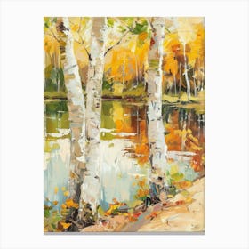 Birch Trees By The Lake 4 Canvas Print