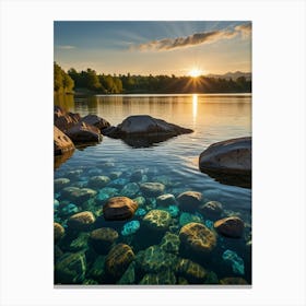 Sunrise At The Lake Canvas Print