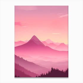 Misty Mountains Vertical Background In Pink Tone 1 Canvas Print