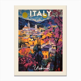 Urbino Italy 4 Fauvist Painting Travel Poster Canvas Print