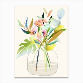 Minimal Art Vase With Flowers 6 Canvas Print
