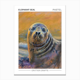 Elephant Seal Pastel Watercolour 1 Poster Leinwandbild