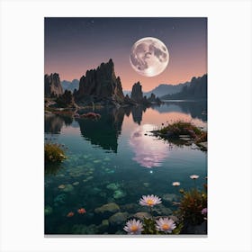 Full Moon Over Water Canvas Print