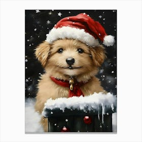 Christmas Puppy Canvas Print