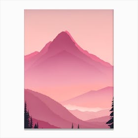 Misty Mountains Vertical Background In Pink Tone 80 Canvas Print