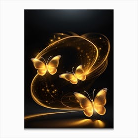 Golden Butterflies 3 Canvas Print