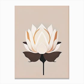 Giant Lotus Retro Minimal 6 Canvas Print