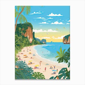 Railay Beach, Krabi, Thailand, Matisse And Rousseau Style 3 Canvas Print
