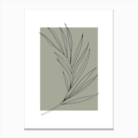 Sage Green Botanical Leaf 1 Canvas Print