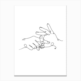 Sign Language Canvas Line Art Print
