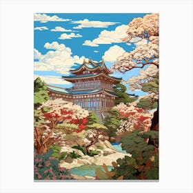 Katsura Imperial Villa Japan Gardens Illustration 2  Canvas Print