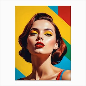 Woman Portrait In The Style Of Pop Art (11) Canvas Print