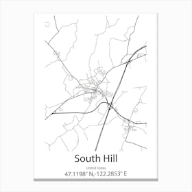 South Hill,United States Minimalist Map Lienzo