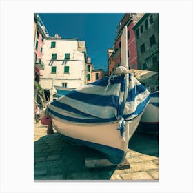 Cinque Terre Italy Boat Canvas Print