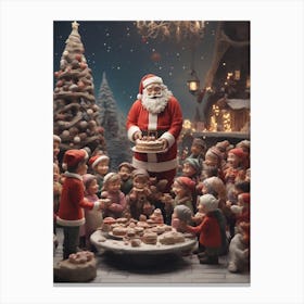 Santa Claus With Children Canvas Print