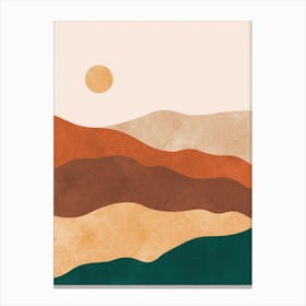 Watercolor sunset landscape 4 Canvas Print