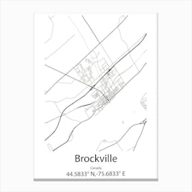 Brockville,Canada Minimalist Map Canvas Print