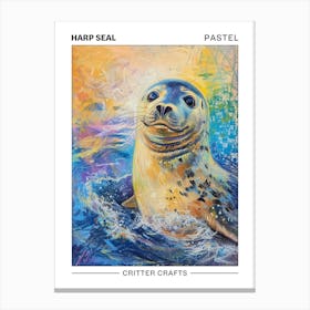 Harp Seal Pastel Watercolour 2 Poster Canvas Print