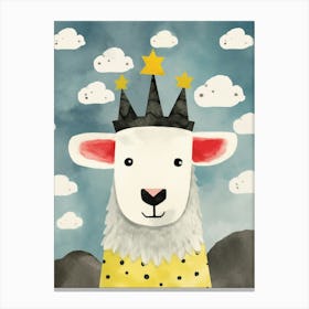 Little Sheep 2 Wearing A Crown Canvas Print