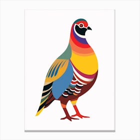Colourful Geometric Bird Grouse 1 Canvas Print