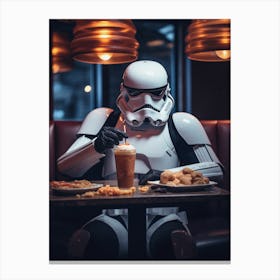 Stormtrooper At A Restaurant 2 Canvas Print