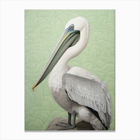 Ohara Koson Inspired Bird Painting Brown Pelican 1 Canvas Print