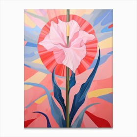 Gladiolus 3 Hilma Af Klint Inspired Pastel Flower Painting Canvas Print