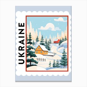Ukraine 2 Travel Stamp Poster Canvas Print