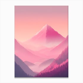 Misty Mountains Vertical Background In Pink Tone 100 Canvas Print