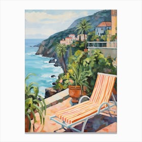 Sun Lounger By The Pool In Cinque Terre Italy 2 Canvas Print