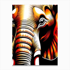 Elephant Head Illustration, 1356 Canvas Print