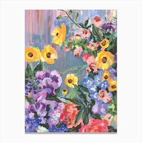Retro Floral Bouqet Canvas Print