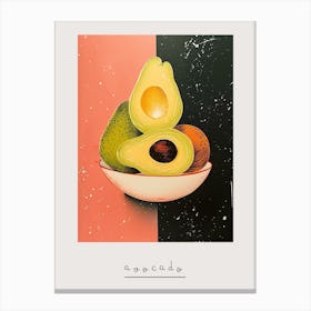 Art Deco Avocado Bowl 2 Poster Canvas Print