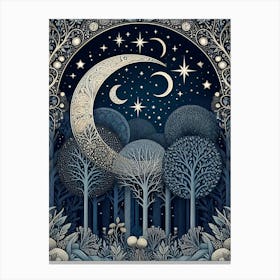 Moon In The Forest 5 Canvas Print