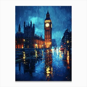 Fantasy Rainy Night In London 13 Canvas Print