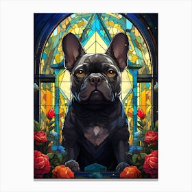 French Bulldog In Stained Glass Canvas Print