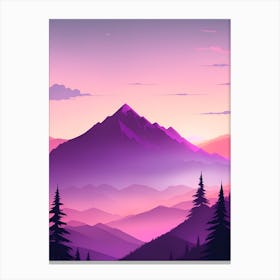 Misty Mountains Vertical Composition In Purple Tone 36 Canvas Print