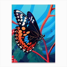 Pop Art Red Spotted Purple Butterfly  2 Canvas Print