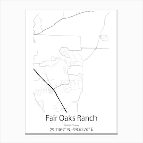 Fair Oaks,United States Minimalist Map Canvas Print